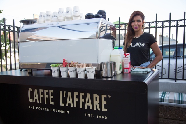 Guests enjoyed an early morning Caffe L'affare coffee served from a cart at the venue.