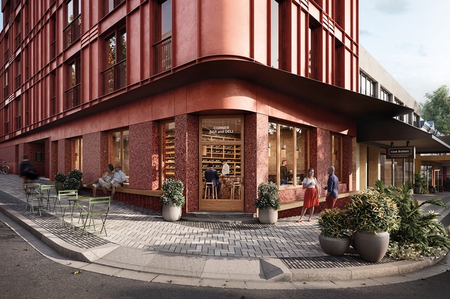 Clay Corner is a small-scale apartment building with large-scale environmental and social aspirations in central Ōtepoti.