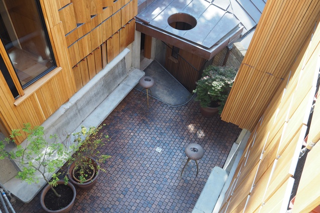 A courtyard in the Walmer Yard townhouses by Peter Salter.