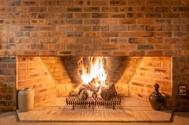 An open fire provides warmth and atmosphere in the cool winter evenings.