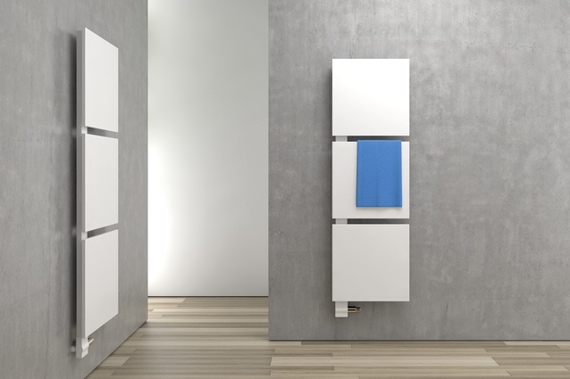 Kermis radiator panels keep even large bathroom spaces toasty, while also lending a modernist look to a room.