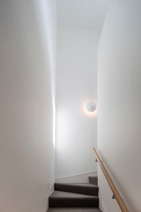The lighting scheme reflects the modest design intent with “quite theatrical results.”