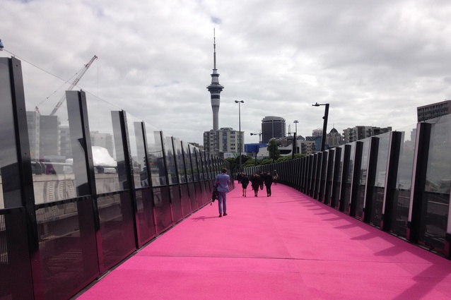 The Nelson Street cycleway affords great views over the city.