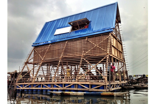 Makoko Floating School, Lagos, Nigeria. The prototype’s versatile structure is a safe and economical floating triangular frame that allows for customisation.