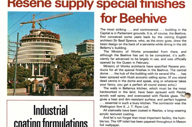 Sir Basil Spence's Beehive takes shape in 1977.