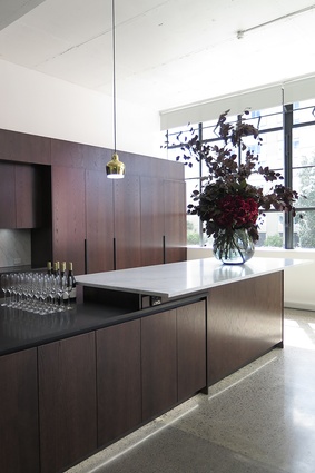 The company also designed a kitchen for the showroom to complete the experience.