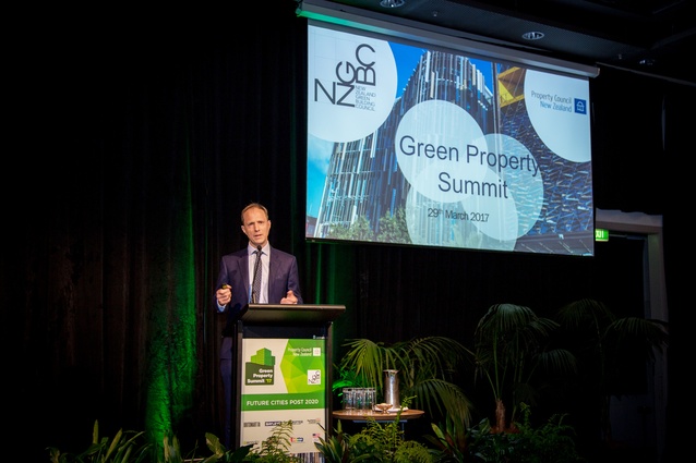 Andrew Eagles, CEO of the NZGBC, welcomes delegates to the Green Property Summit.