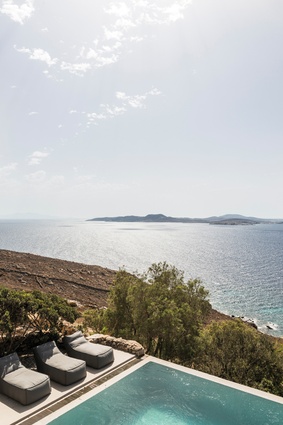 From Mykonos, the home-owners can look out to other islands in Greece’s archipelago.