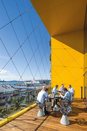 A sheltered balcony provides staff with a fantastic view across the harbour.