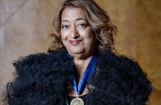 Zaha Hadid accepts her 2016 RIBA Gold Medal