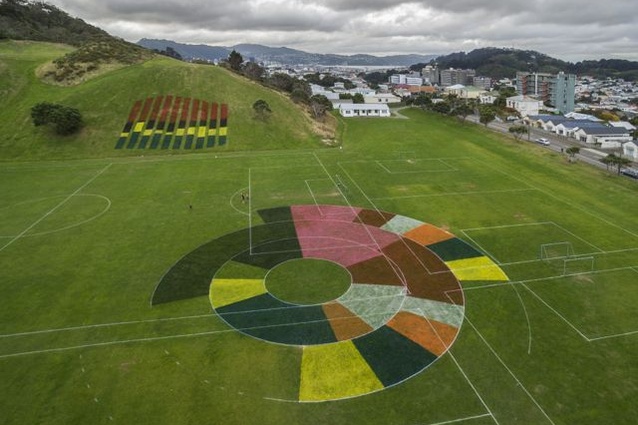 Artist Siv B Fjærestad is working with public art producers Letting Space and Wellington City Council to create artwork on the fields of Macalister and Liardet Street Parks.