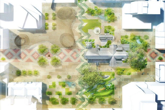 Birds-eye view of the long-term plans for Cathedral Square.