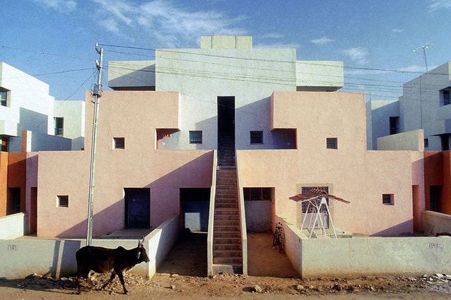 Life Insurance Corporation mixed-income housing, Ahmedabad, 1973.