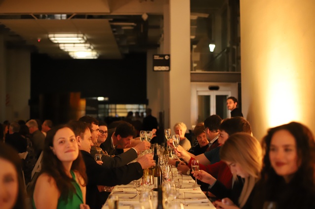Guests enjoying drinks and dinner at the A+W•NZ Dulux Awards.