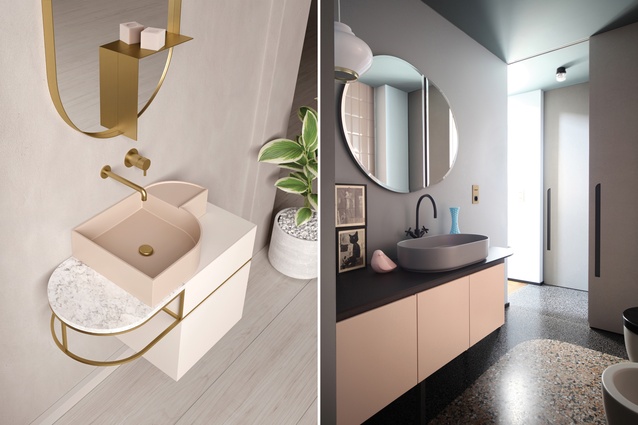 Paola Vella and Ellen Bernhardt’s new collection of washbasins, mirrors and cabinets for Ex.t captures the Soft Curves trend perfectly; In an apartment in Turin by Marcante Testa, a series of understated curve motifs read as subtle interventions.