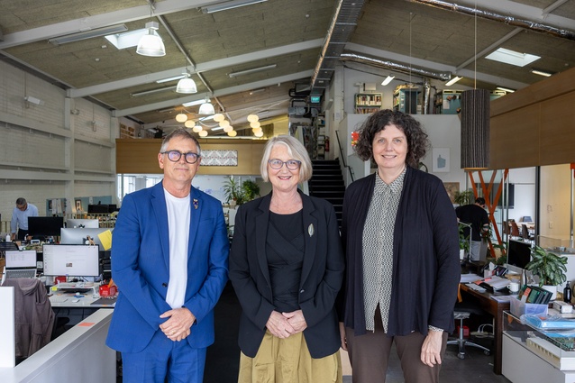 Departing Independent Director Linda Meade (right), with SPA Board Chair Helen Anderson (centre) and Managing Director Nick Barratt-Boyes (left).