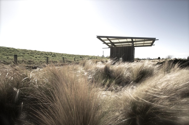 Small Project Architecture Award: Brooklands Lagoon Public Toilet by Opus Architecture. West elevation.