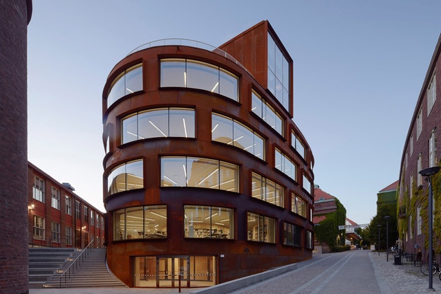 Stockholm Royal Institute of Technology Architecture School by Tham & Videgård Arkitekter, 2015. The six-storey building features curving walls that enhance openness.