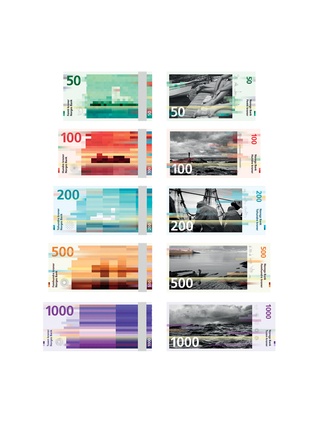 Snøhetta’s designs for the new Norwegian Krone banknotes. 
