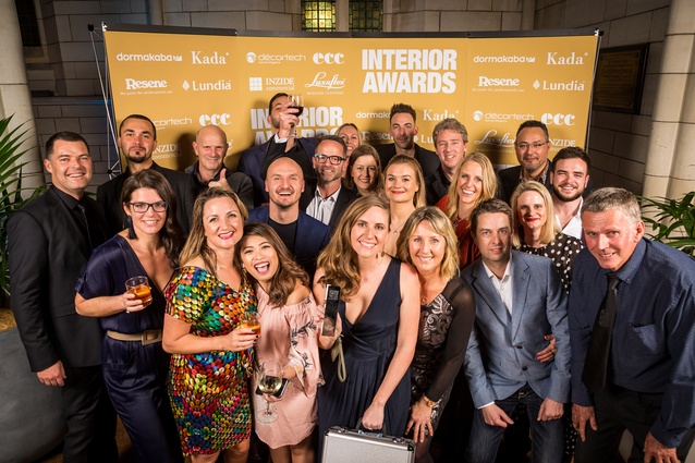 The team from Warren and Mahoney celebrating winning the Retail Award and Lauren Hickling being announced as the 2018 Emerging Design Professional. 
 