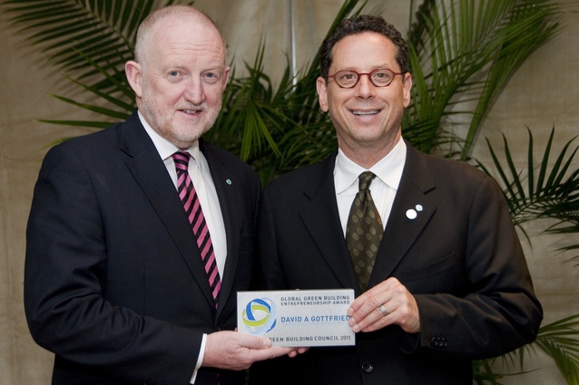 Tony Arnel, outgoing chairman of the WorldGBC, and David Gottfried, founder of the WorldGBC.