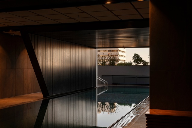 The tower’s design integrates a range of world-class amenities, including a heated lap pool.