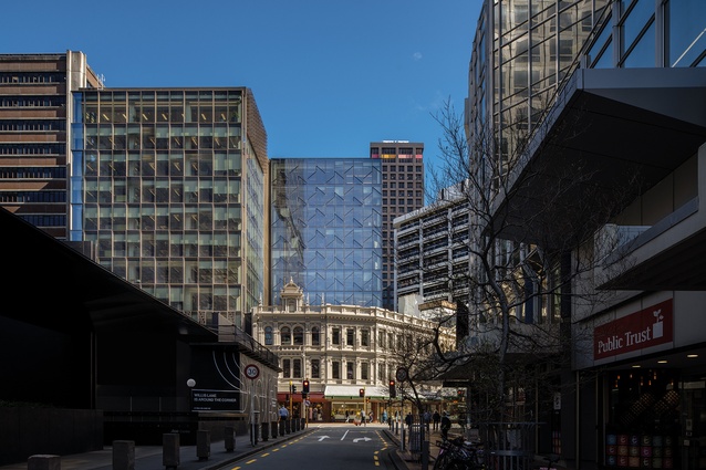 As 120 years of heritage stand on the corner where Wellington city began, new towers rise behind and to the side.