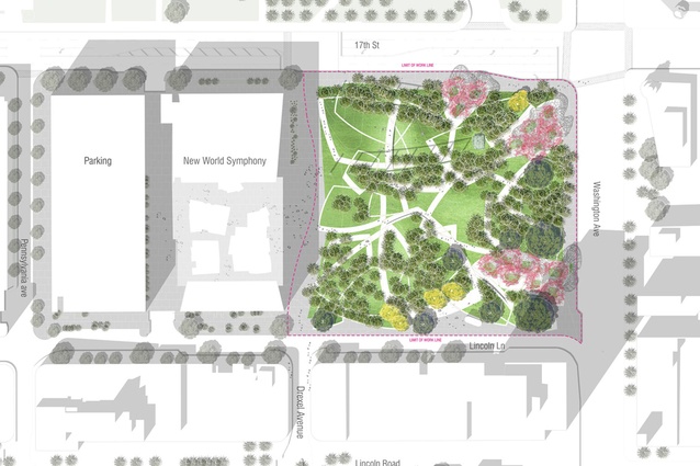 Site Plan for the Miami Beach Soundscape within Lincoln Park, South Florida.