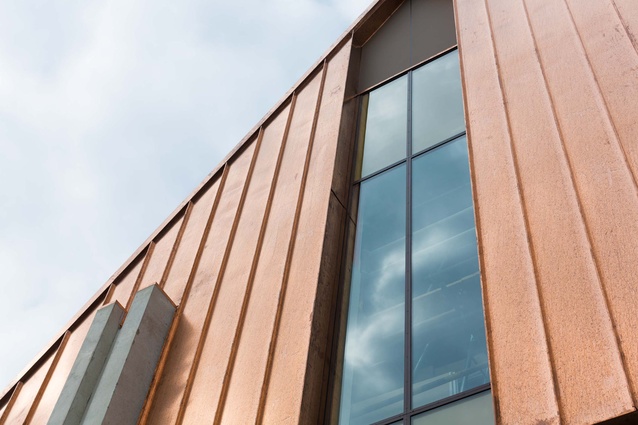 The exterior is clad in copper. 