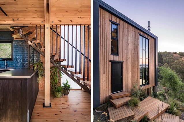 Augusta Treehouse by Hailey Sinke and Dan McCormick of Performance Architecture, winner of a Highly Commended Award for New Home up to 150m² and Regional ADNZ Resene Kaitiakitanga Award.
