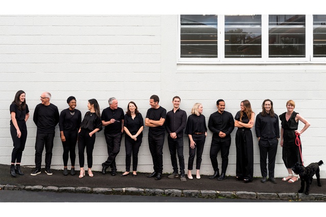 The Crosson Architects team. Maggie pictured here third from the right, her partner and fellow architect Sam Caradus second from the right.