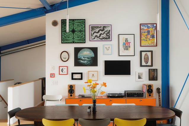 Interior views of the apartment dining space.