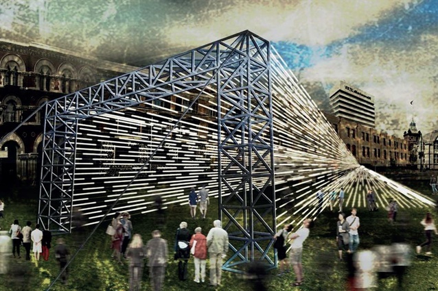 A rendering of <em>Continuum</em>, submitted by the School of Architecture and Planning, University of Auckland as part of CityUps.