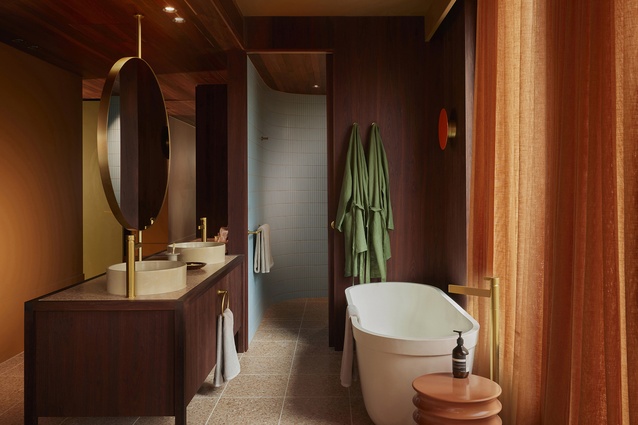 Colour is set against complementary natural materials for a visually fresh interior.