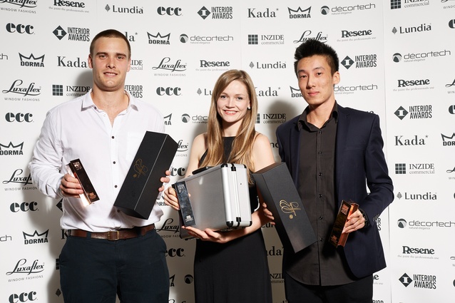 Student Award finalists & winner. From left to right: Edward Dromgool, Kate Turner (winner) and Taylor Chan.