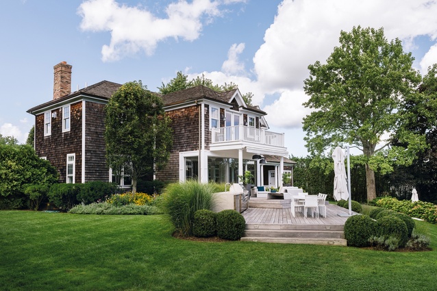 The exterior of the home remains in the classic Hamptons shingle style.