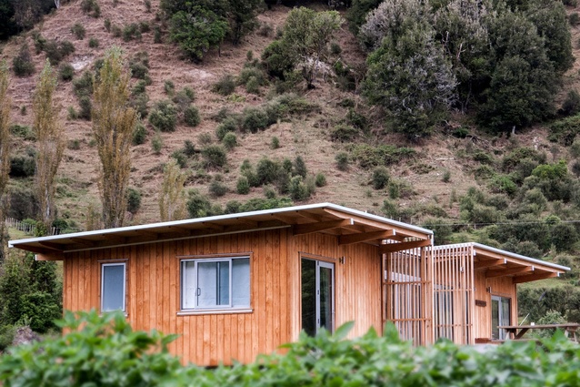 The Frontier Lodge is First Light Studio's eco lodge offering in Whanganui National Park. A series of panels and pods were pre-built in Matamata before transportation to the remote site.