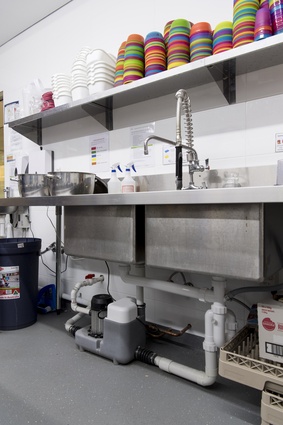 The Sanicom in the main kitchen can handle higher volumes of incoming waste and higher temperatures.
