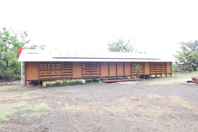 A Nev House, designed by Ken McBryde, for remote communities on cyclone-ravaged Tanna Island in Vanuatu.