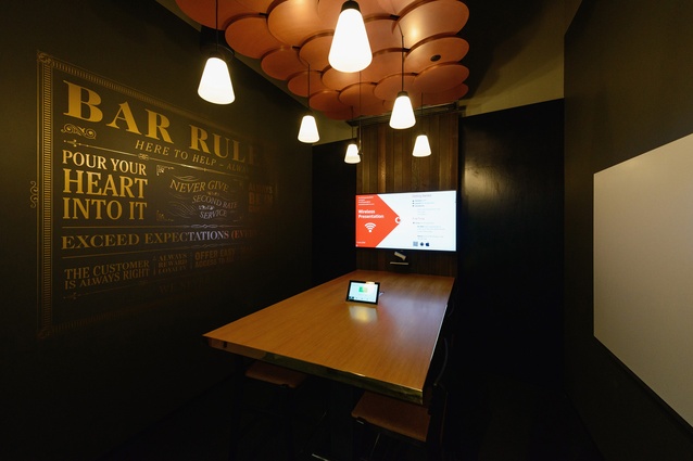 A meeting space within the Vodafone InnoV8 building.