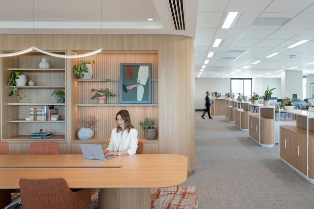Open planned work station fitting 50 desks, with room for more. 