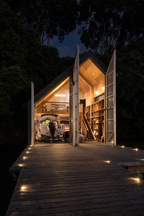 Architect Michael Cooper’s boathouse in Auckland’s Herne Bay.