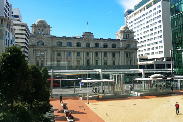View of Britomart from Queen Elizabeth Square, downtown Auckland.