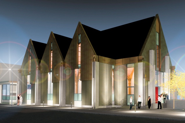 An artist's impression of the completed church. 