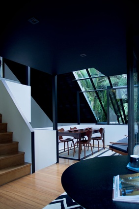 The dining space in Claude Megson’s Green House – newly restored by Rafik Patel. 
