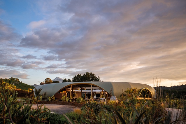 Skilfully crafted, the Green School junior learning hub sits quietly between Mount Taranaki and Surf Highway 45.