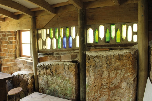 Wall detail inside the Mountain Hut.© 