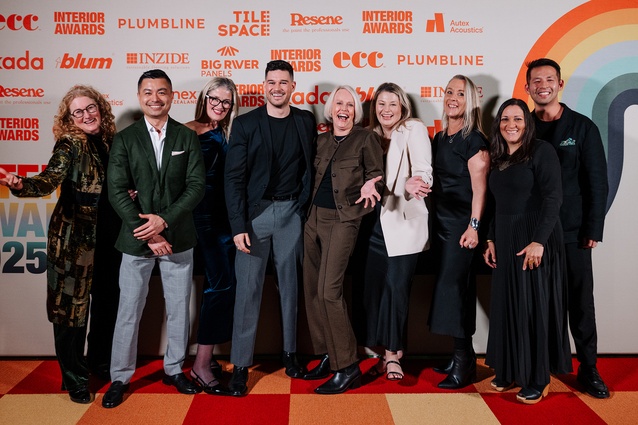 Laminex, sponsors of the Interior Awards, celebrate with Community Impact Award winners, Klein Architects. 