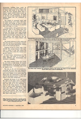The house appeared in the September 1972 issue of Building Progress.