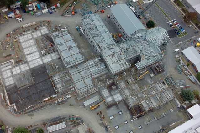 An aerial view of the site, taken back in December 2014, shows the scope and complexity of the build.